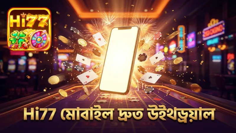 Hi77 উইথড্রয়ালে মোবাইল থেকে দ্রুত প্রক্রিয়া সম্পন্ন করুন