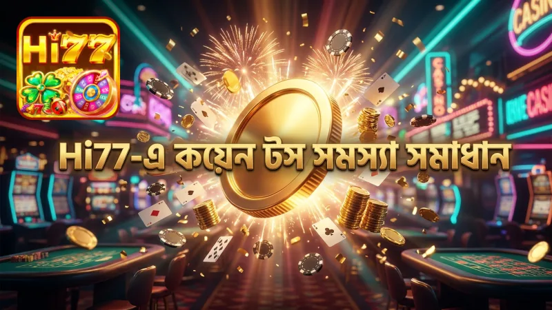 Hi77-এ কয়েন টস থিমের ত্রুটি ও সমাধানের দৃশ্য।